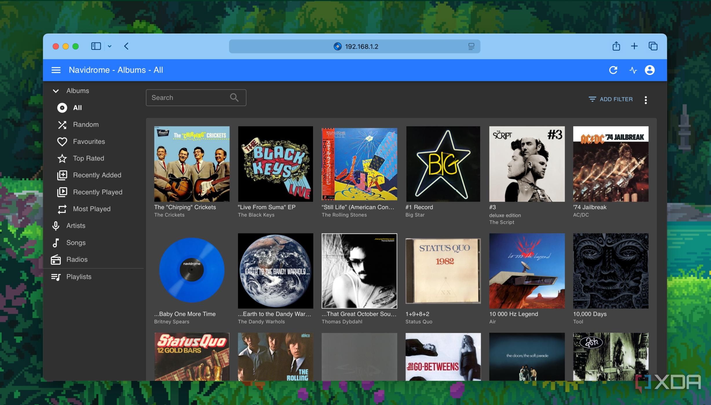 Default dashboard of Navidrome