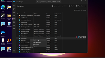 Shows how to disable startup apps from Task Manager on Windows 11