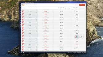 Screenshot of a Namecheap page showing various prices for different domains