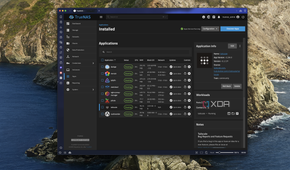 Screenshot of TrueNAS web UI showing information about the Tailscale app