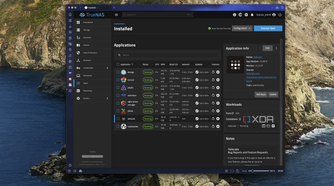 Screenshot of TrueNAS web UI showing information about the Tailscale app