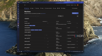 Screenshot of the Tailscale admin portal showing various devices, including a TrueNAS scale instance