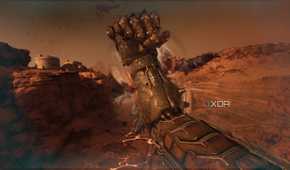The Atlan Mech throwing an uppercut in Doom: The Dark Ages.