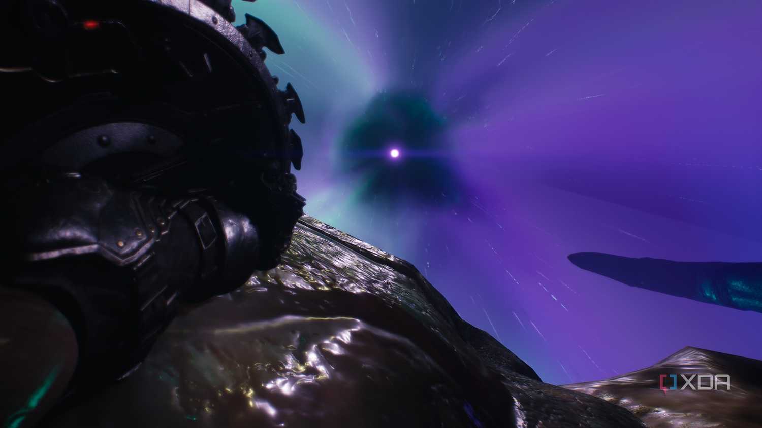 The Slayer travelling through the cosmos in chapter 15 of Doom: The Dark Ages.