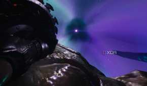 The Slayer travelling through the cosmos in chapter 15 of Doom: The Dark Ages.