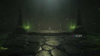 A cosmic platform with a switch in chapter 15 of Doom: The Dark Ages.