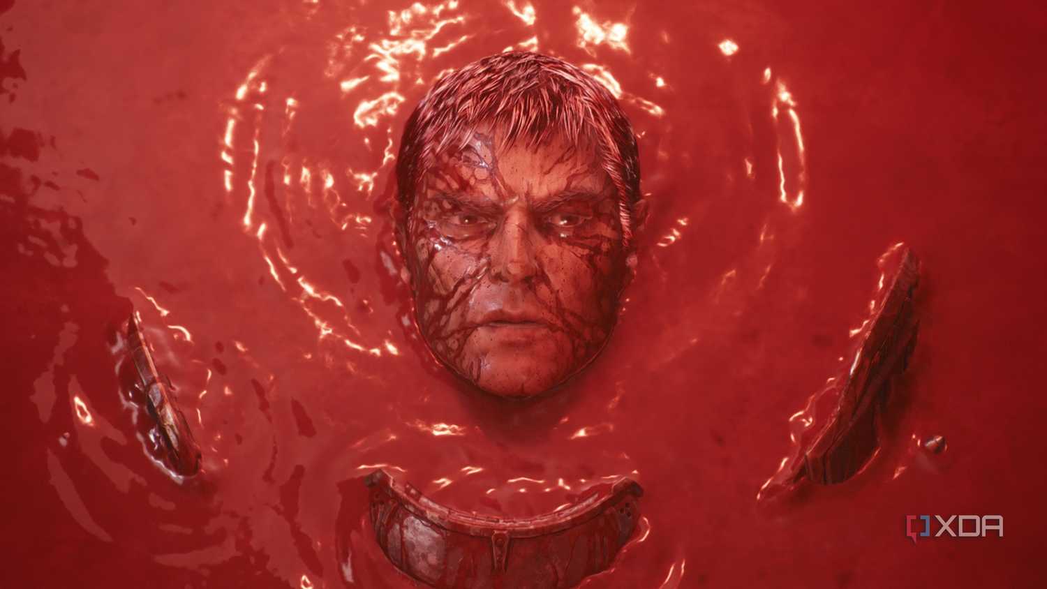 The Slayer rising up from a pool of blood in chapter 20 of Doom: The Dark Ages.