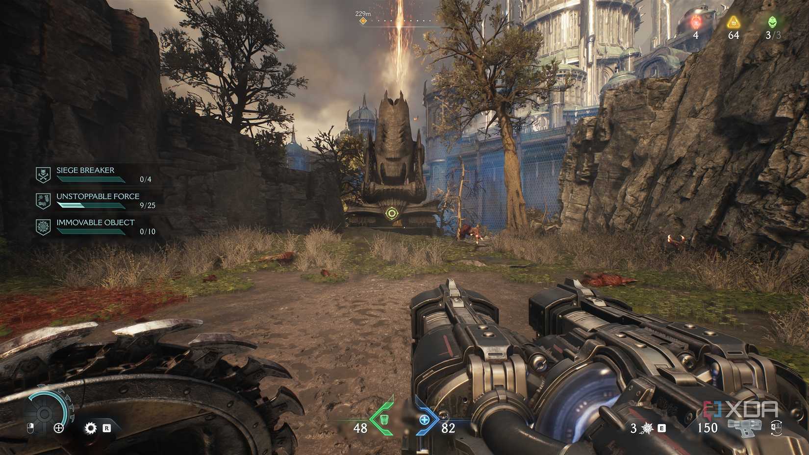 An artillery cannon in Doom: The Dark Ages.