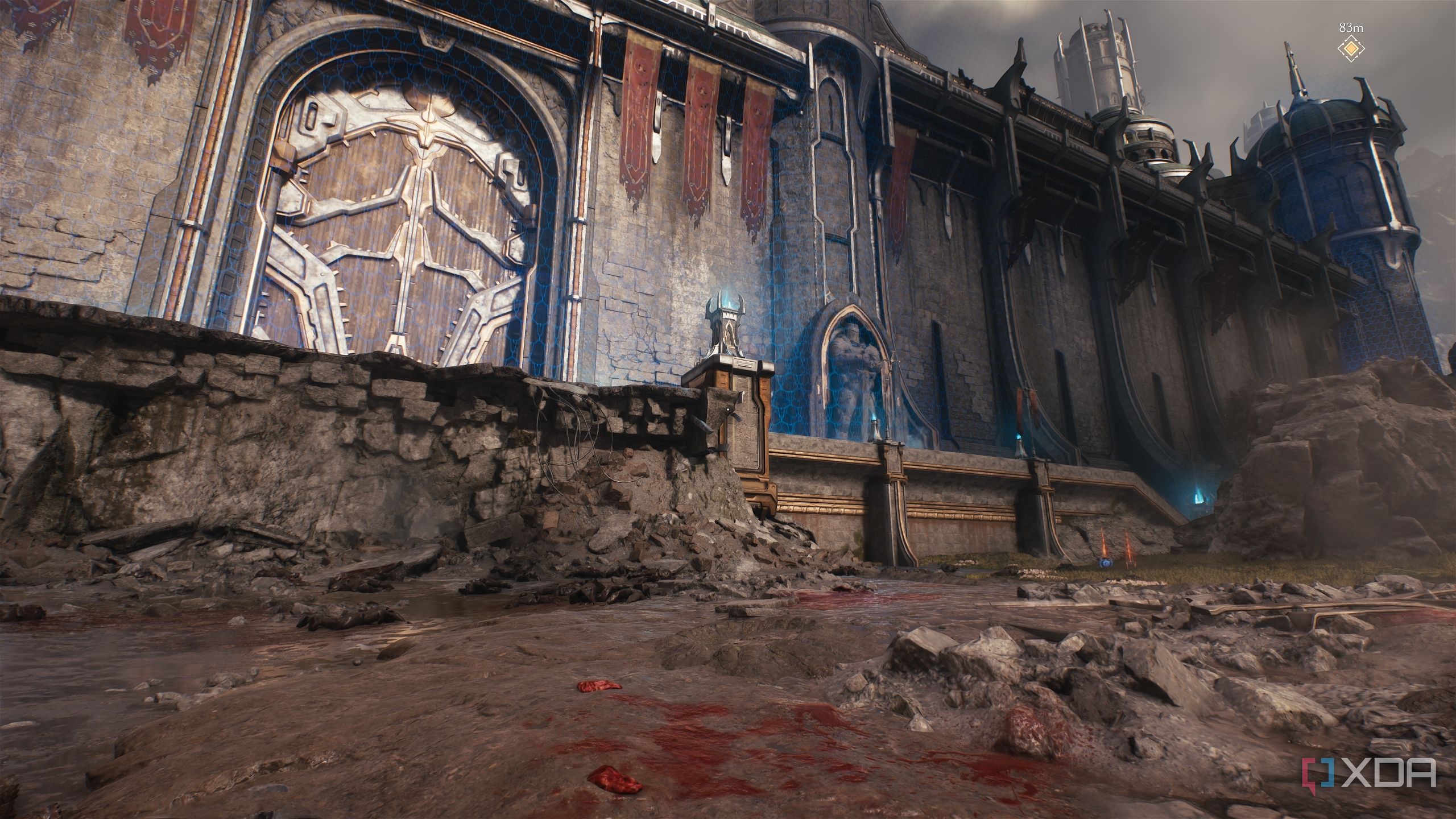 City walls in Doom: The Dark Ages.