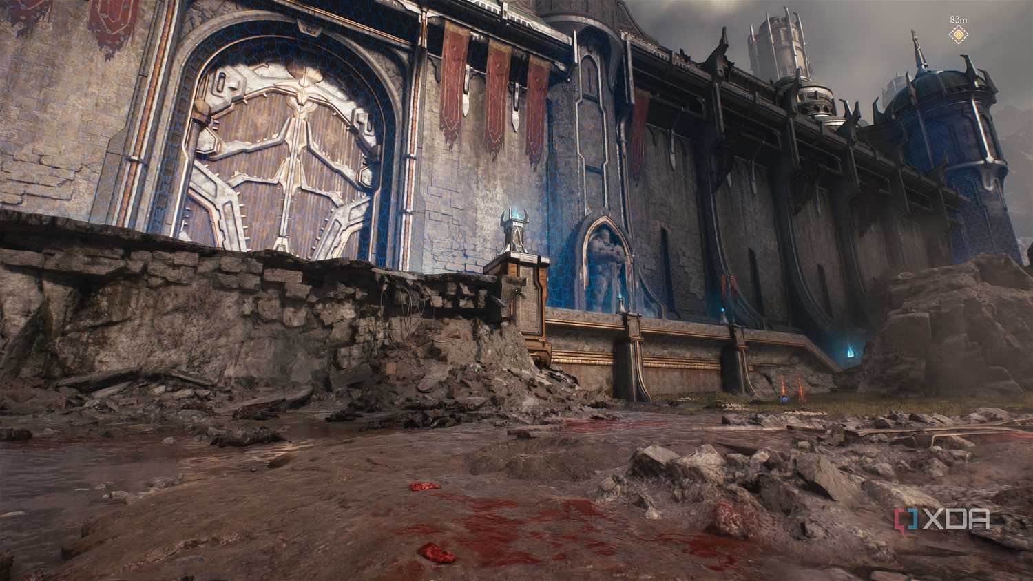 City walls in Doom: The Dark Ages.
