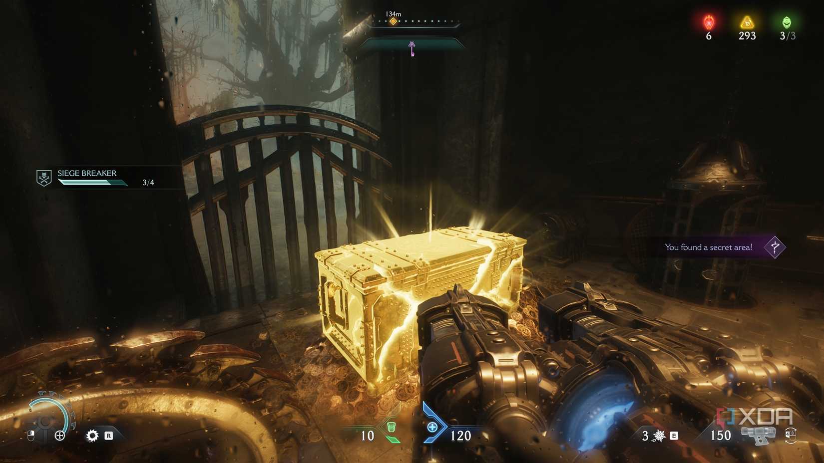 A gold crate in Doom: The Dark Ages.