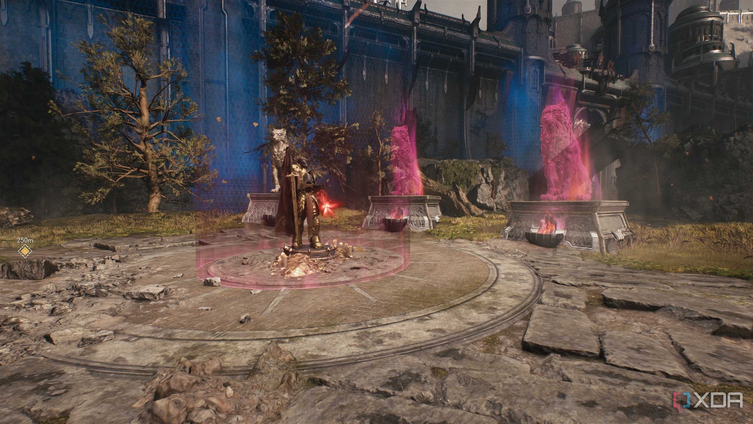 Three magical lion-statue seals in Doom: The Dark Ages.