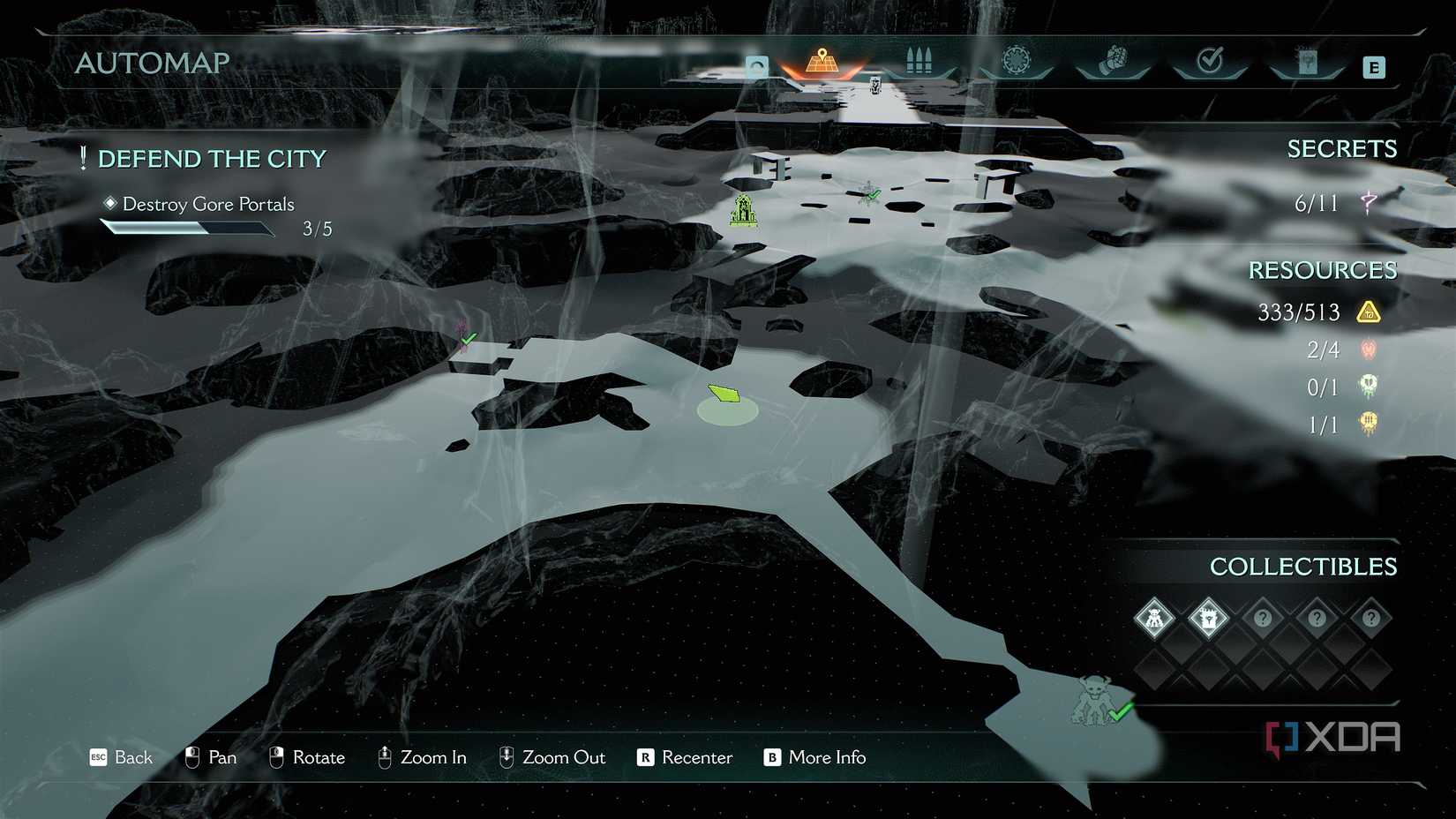 The 3D automap in Doom: The Dark Ages.