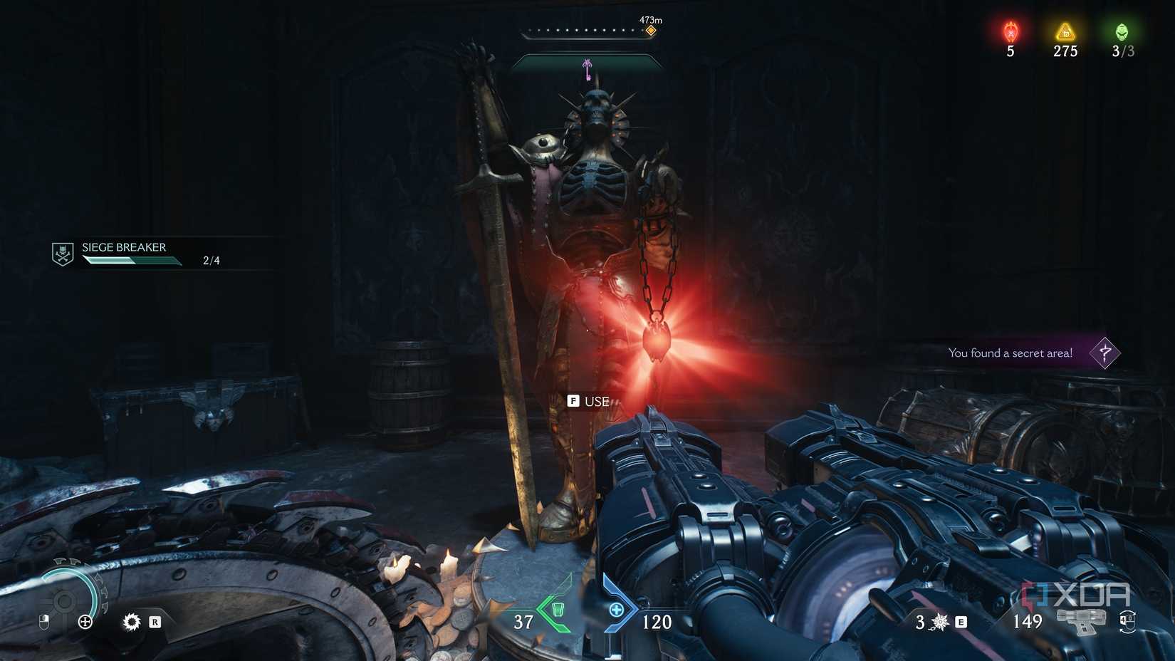 A red ruby statue in Doom: The Dark Ages.