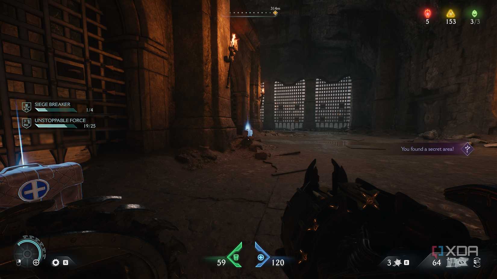 A secret area in Doom: The Dark Ages.
