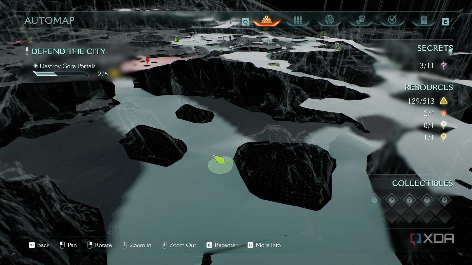 The 3D automap in Doom: The Dark Ages.