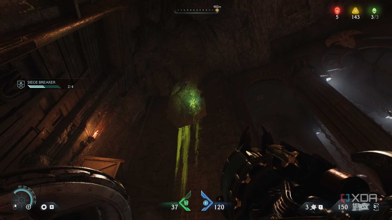A green flesh node in Doom: The Dark Ages.