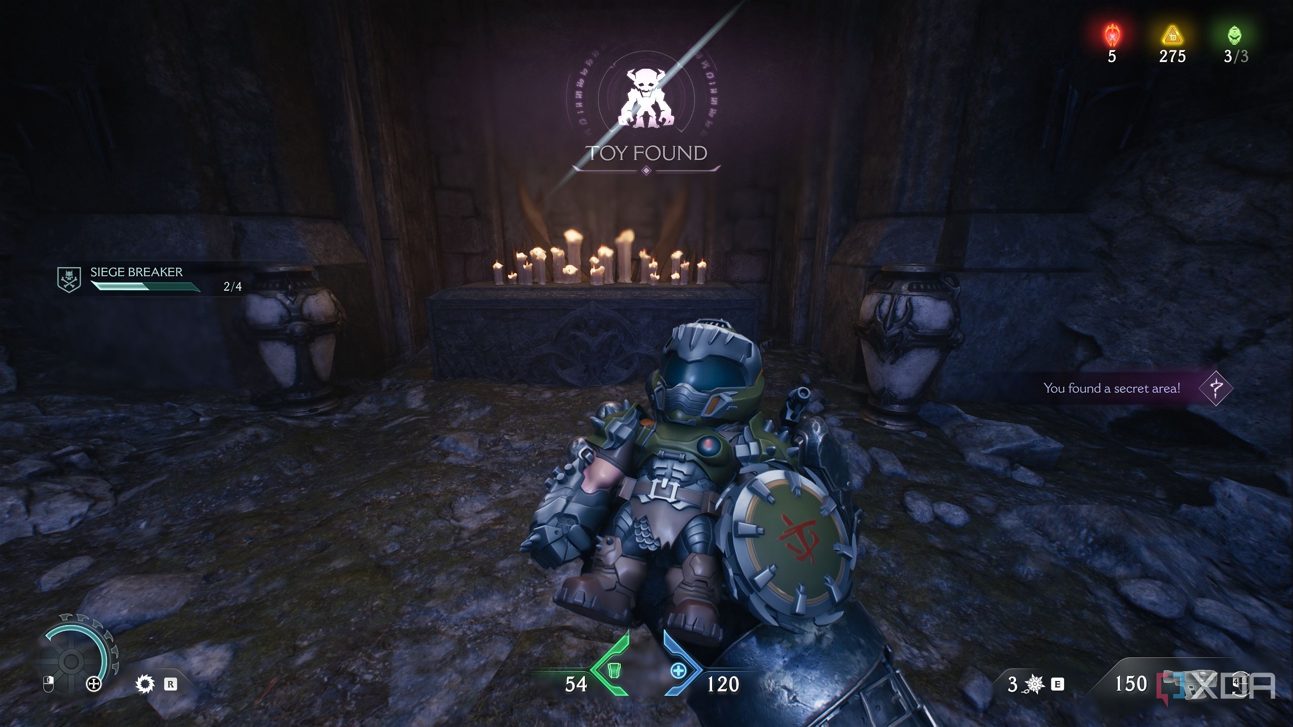 The Doom Slayer collectible toy in Doom: The Dark Ages.