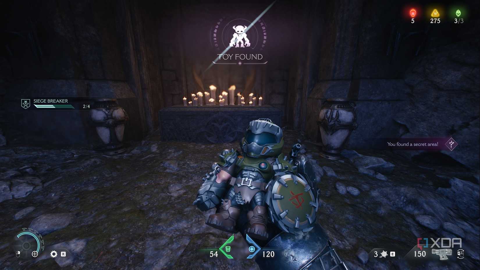 The Doom Slayer collectible toy in Doom: The Dark Ages.