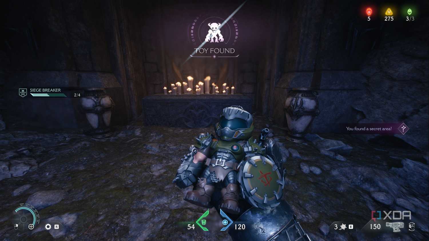 The Doom Slayer collectible toy in Doom: The Dark Ages.