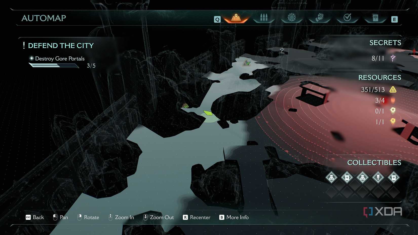 The 3D automap in Doom: The Dark Ages.