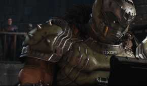 Commander Thira talking to the Doom Hunter in Doom: The Dark Ages.