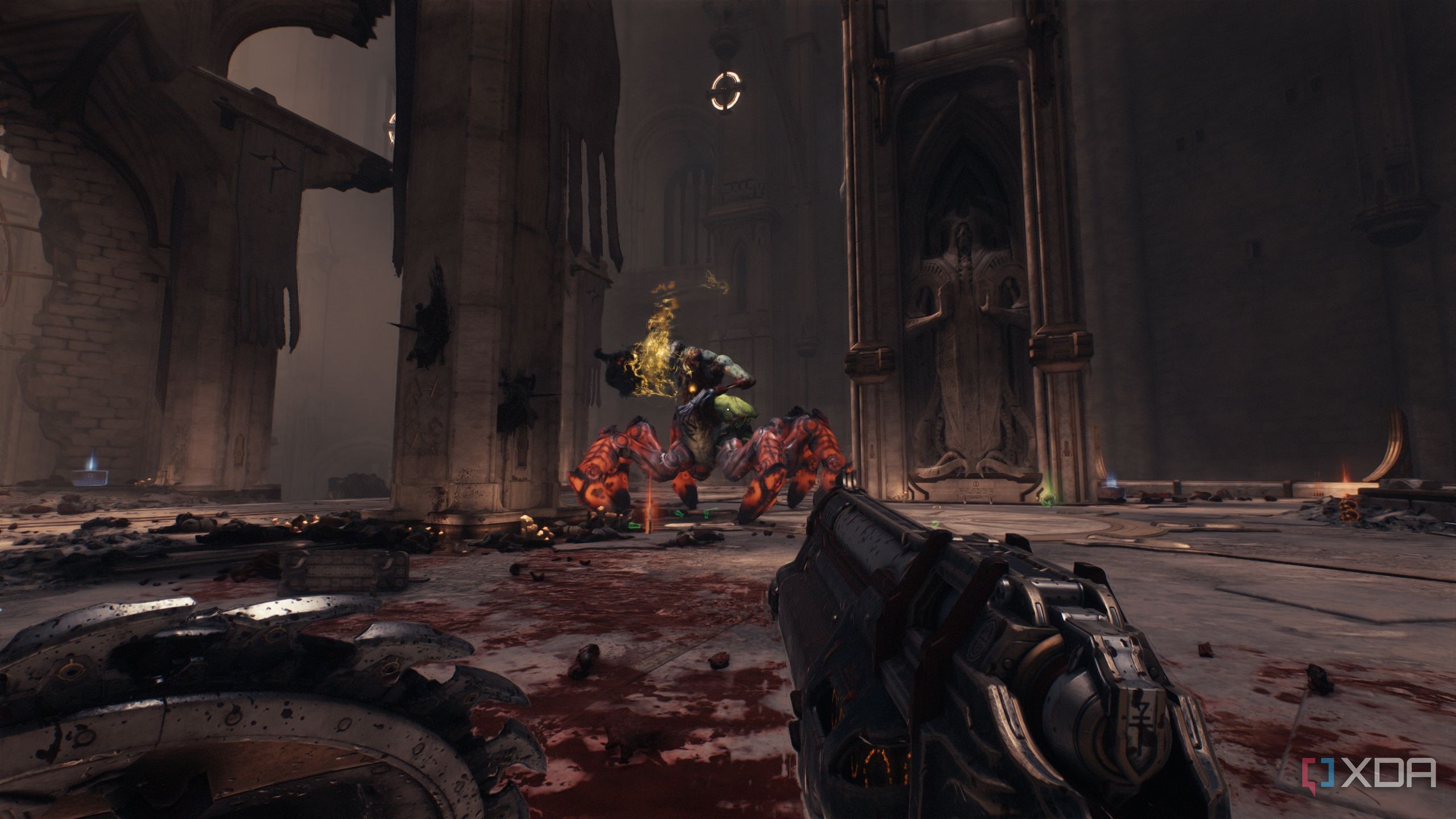The Doom Slayer fighting a Vagary demon in Doom: The Dark Ages.