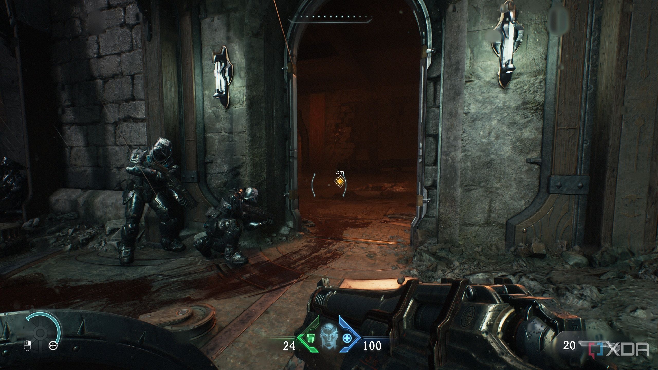 The interiors of a medieval castle in Doom: The Dark Ages.