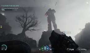 A huge sentinel knight statue in Doom: The Dark Ages.