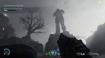A huge sentinel knight statue in Doom: The Dark Ages.