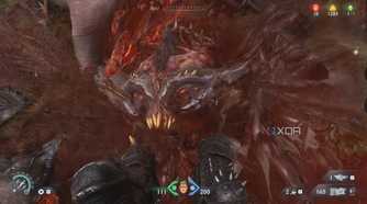 Glory kill on an Arachnotron in Doom: The Dark Ages.