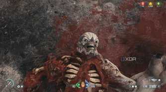 Glory kill on a Hellknight in Doom: The Dark Ages.