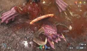 Glory kill on a Pinky Rider in Doom: The Dark Ages.
