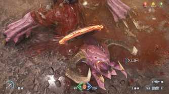 Glory kill on a Pinky Rider in Doom: The Dark Ages.