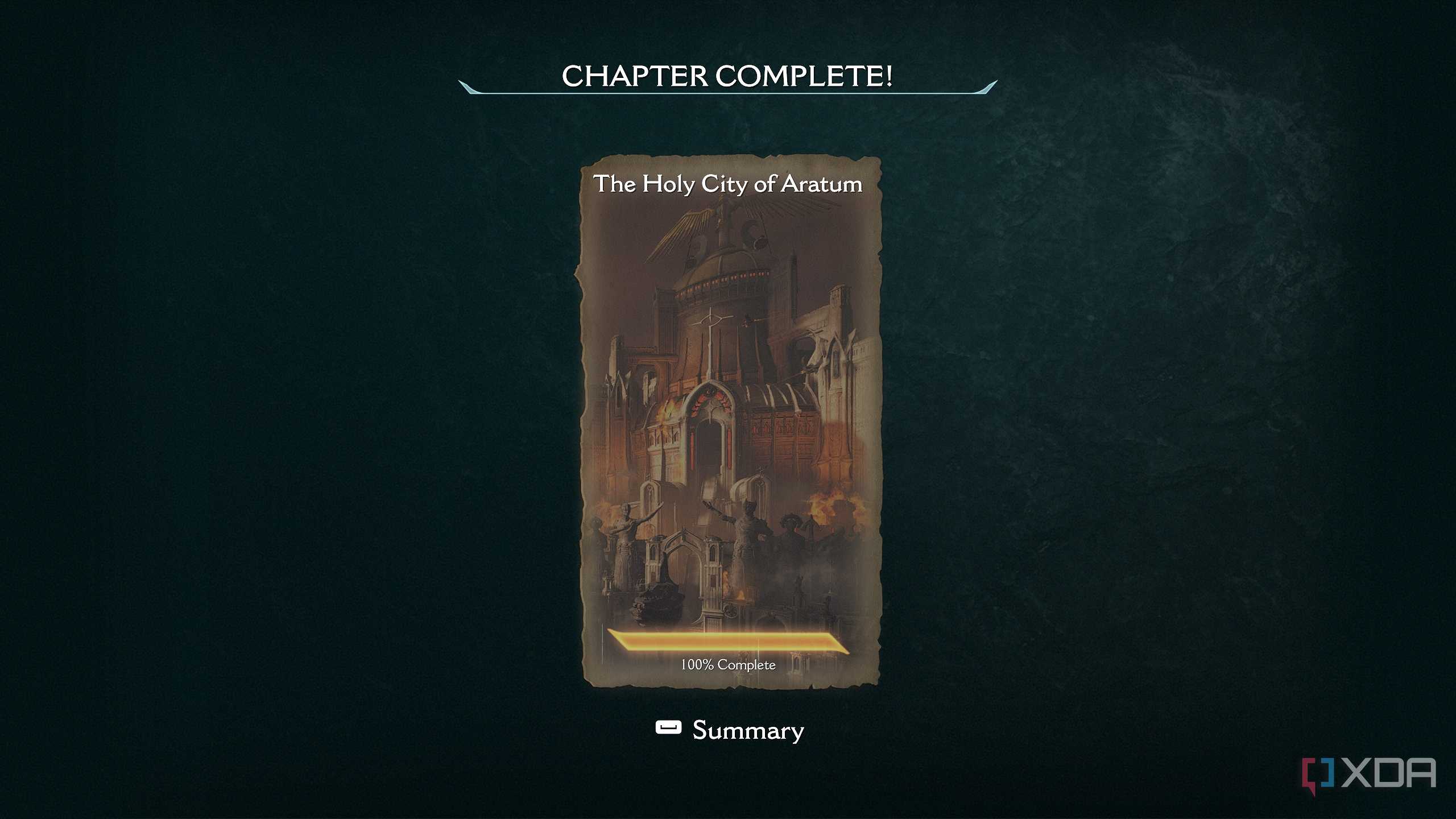 100% completion of chapter 5 in Doom: The Dark Ages.