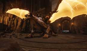 The dragon Serrat with gold wings in Doom: The Dark Ages.