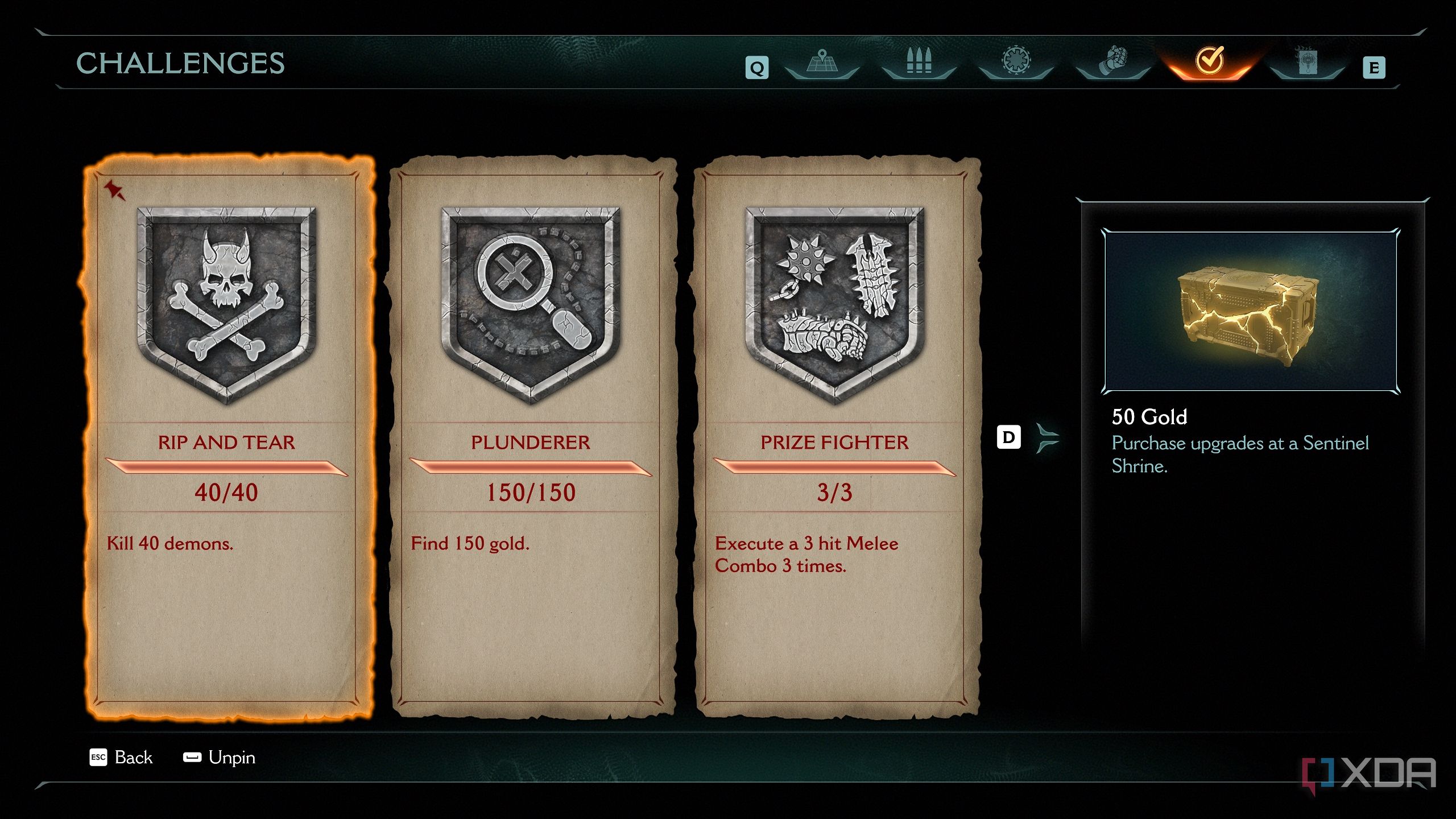 All challenges in Chapter 4 of Doom: The Dark Ages.