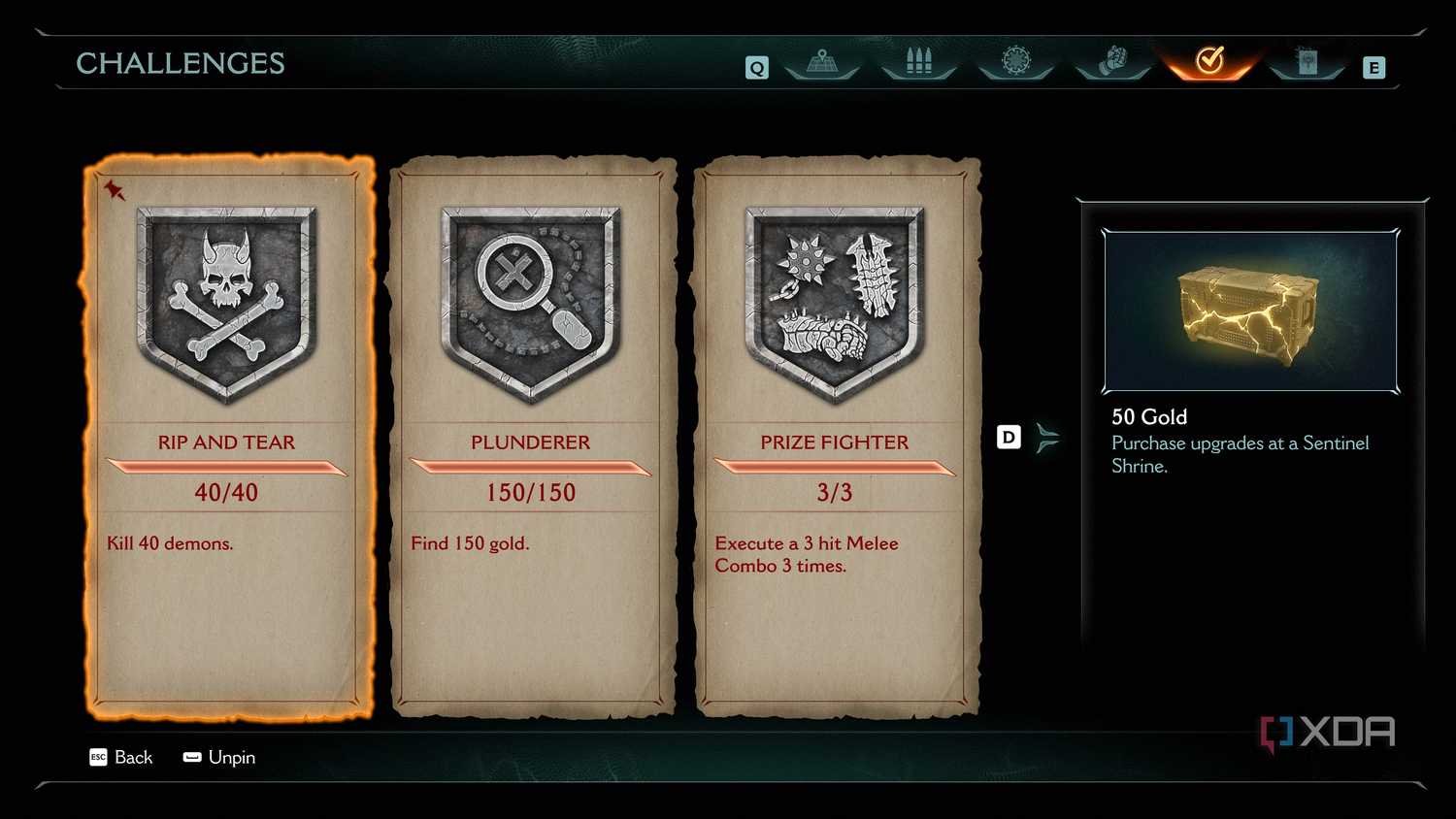 All challenges in Chapter 4 of Doom: The Dark Ages.