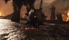 The Doom Slayer dragging his flail on the floor in Doom: The Dark Ages.