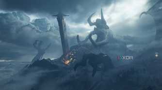 An ancient Elemental corpse in Doom: The Dark Ages.