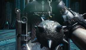 The melee flail weapon in Doom: The Dark Ages.