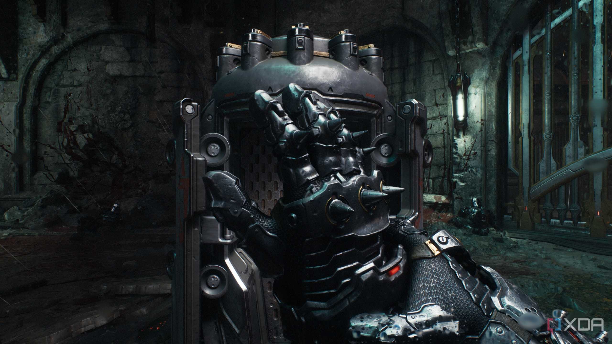 The upgraded melee gauntlet in Doom: The Dark Ages.
