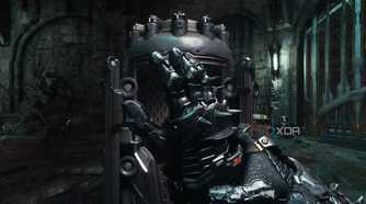 The upgraded melee gauntlet in Doom: The Dark Ages.