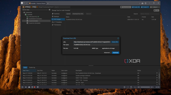Screenshot of Proxmox showing the option to download an ISO from a link