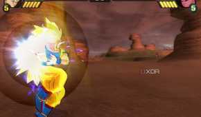 Goku charging up a qi blast in Dragon Ball Z: Budokai Tenkaichi 3.
