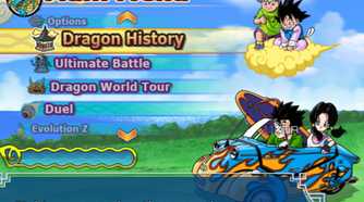 The main menu in Dragon Ball Z: Budokai Tenkaichi 3.