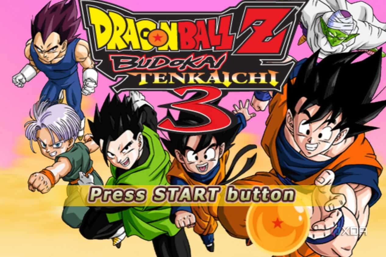 The splash screen in Dragon Ball Z: Budokai Tenkaichi 3.