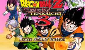 The splash screen in Dragon Ball Z: Budokai Tenkaichi 3.