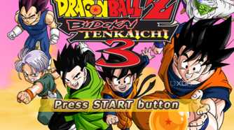 The splash screen in Dragon Ball Z: Budokai Tenkaichi 3.
