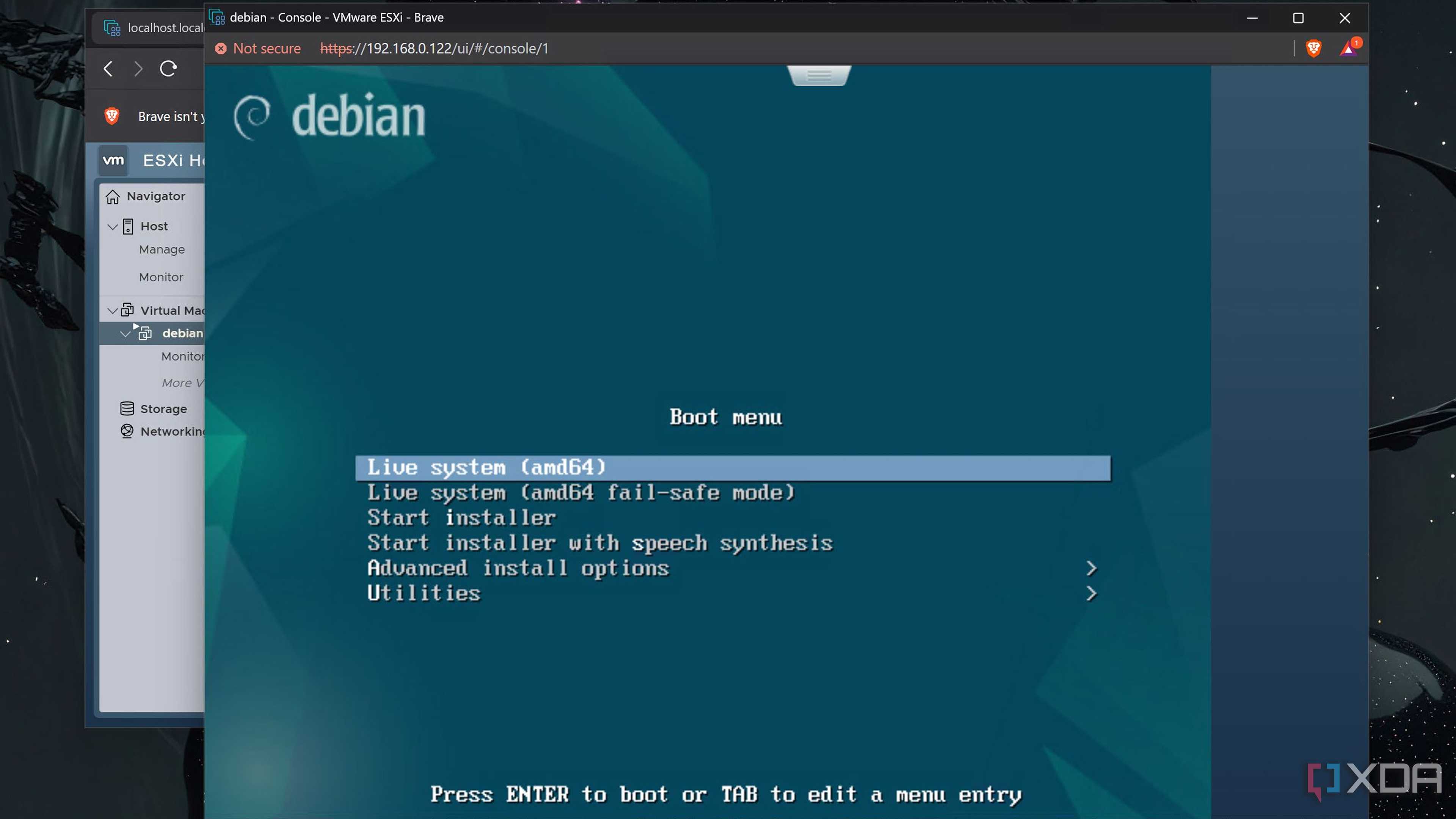 Running a Debian VM inside ESXi